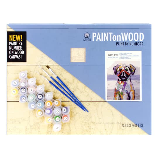 Abroli Large Good Dog Paint On Wood by Number Kit